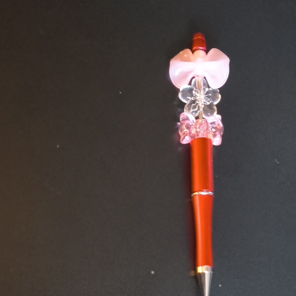 Chic Red and Pink Bow Pen